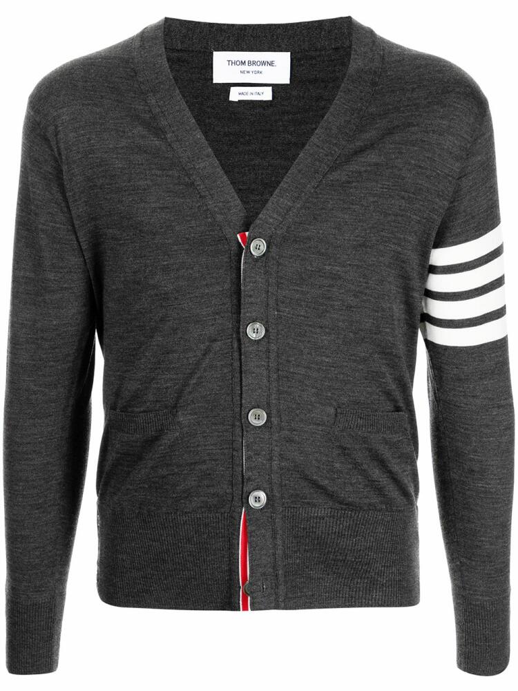 Thom Browne intarsia-knit 4-Bar stripe cardigan - Grey Cover