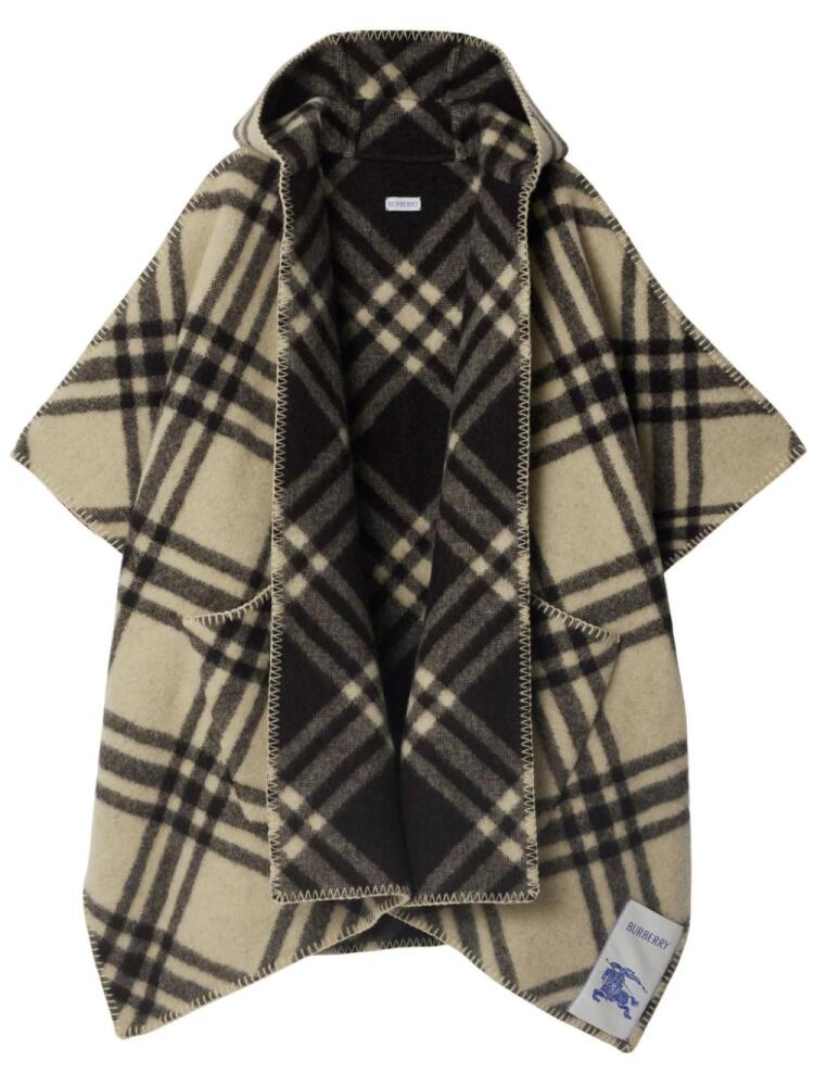 Burberry reversible checkered cape - Neutrals Cover