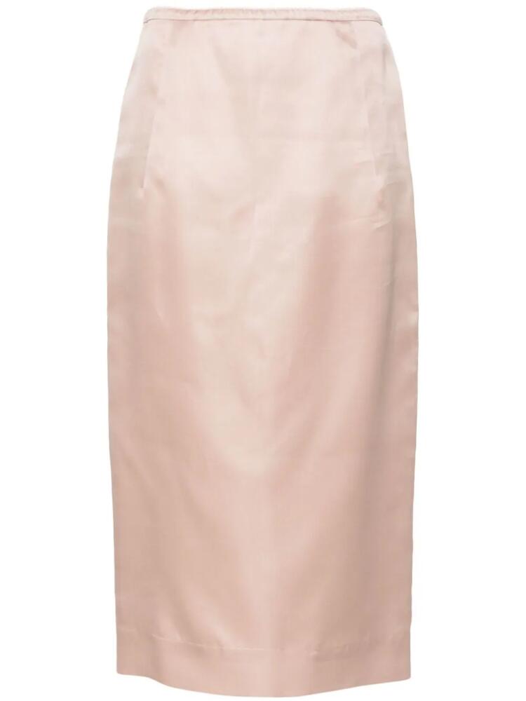 Nº21 picot-trim pencil midi skirt - Pink Cover