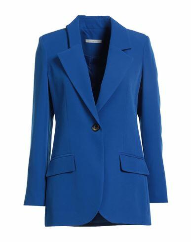 Biancoghiaccio Woman Blazer Bright blue Polyester, Elastane Cover