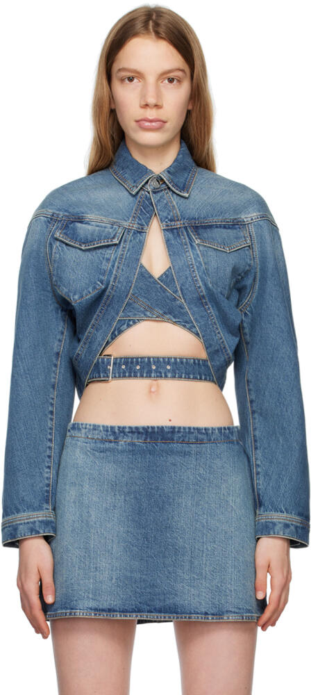 ALAÏA Blue Cardi Denim Jacket Cover