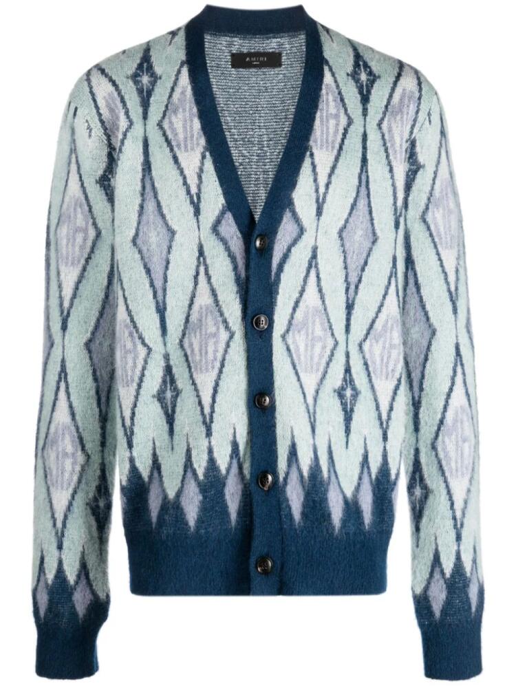 AMIRI argyle-knit cardigan - Blue Cover