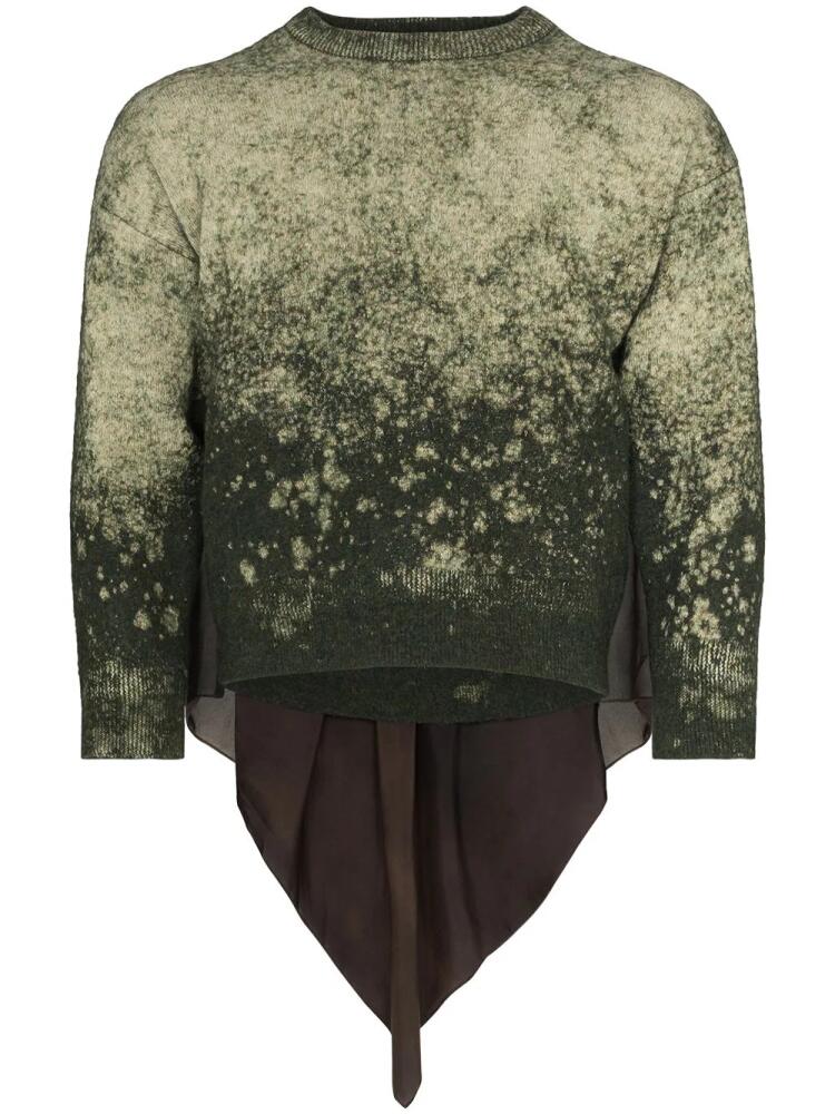 Maison Margiela scarf-detail bleached jumper - Green Cover