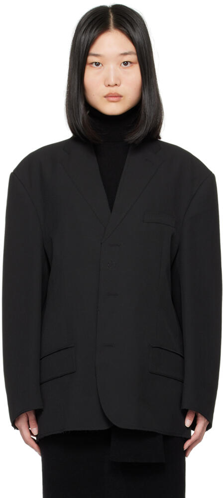 MM6 Maison Margiela Black Collarless Blazer Cover