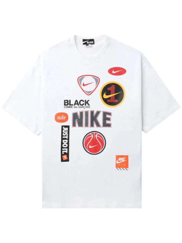 Black Comme Des Garçons x Nike logo-print cotton T-shirt - White Cover