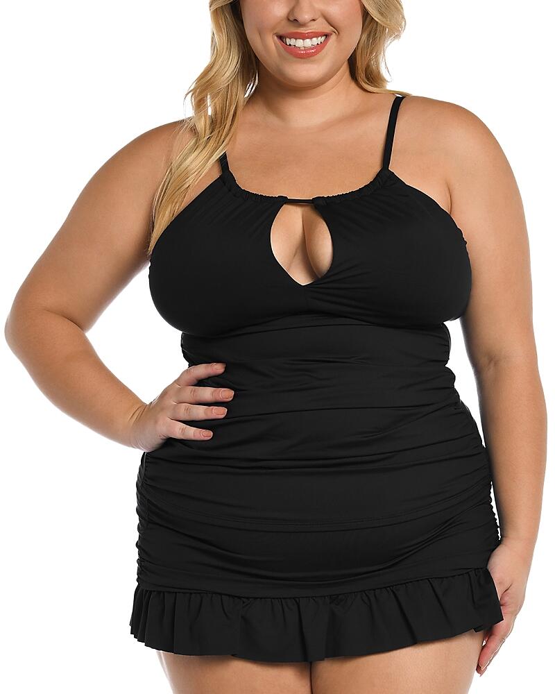 La Blanca Plus Keyhole Ruched Tankini Top Cover