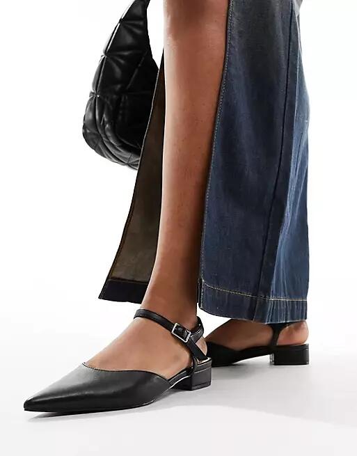 Truffle Collection pointed heeled mules in black Cover