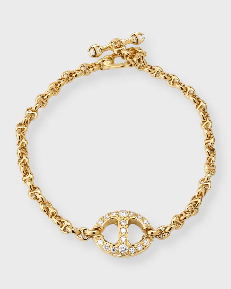 Hoorsenbuhs 18K Yellow Gold Micro Chain Bracelet with Diamonds Cover