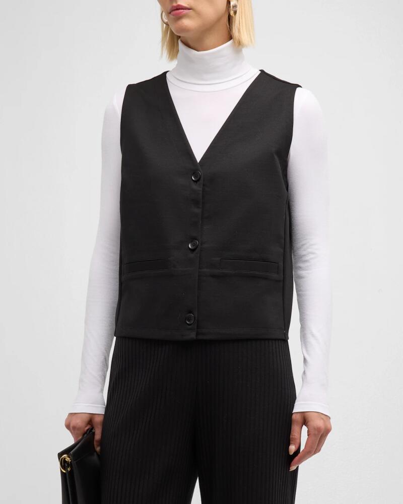 Eileen Fisher Button-Down Flex Ponte Vest Cover