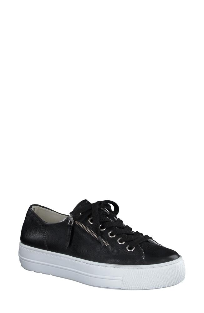 Paul Green Skylar Platform Sneaker in Black Leather Cover