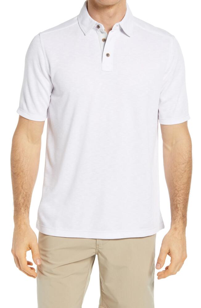 Johnston & Murphy Slub Men's Polo in White Cover