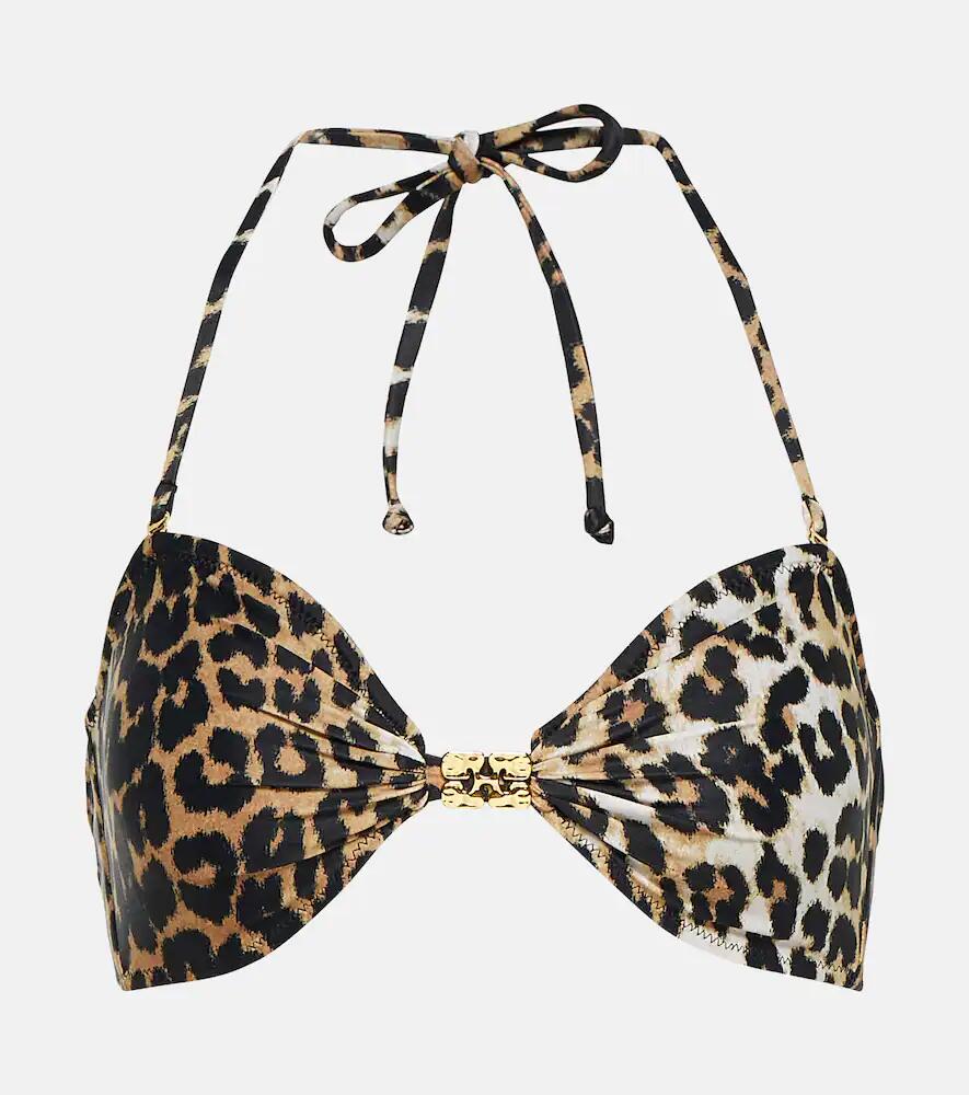 Ganni Leopard-print bikini top Cover