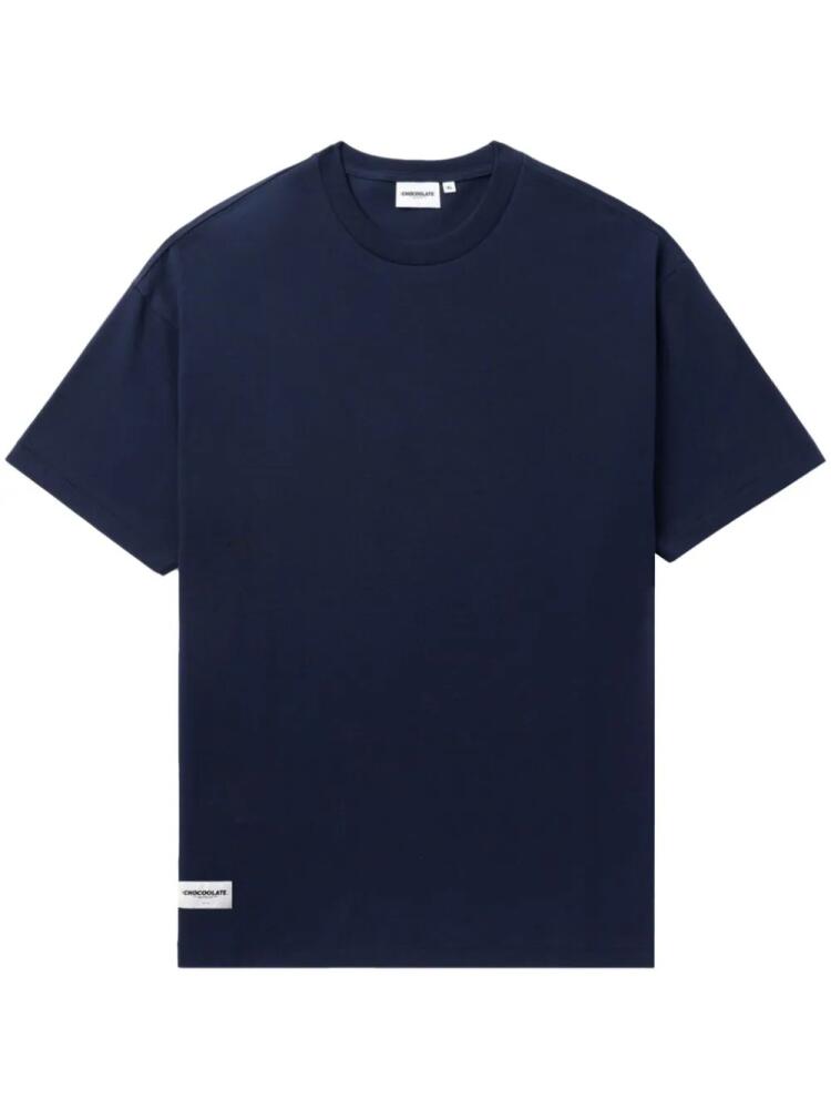 CHOCOOLATE logo-patch cotton T-shirt - Blue Cover