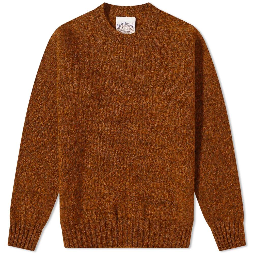 Jamieson's of Shetland Men's Crew Knit in Burnt Umber Cover