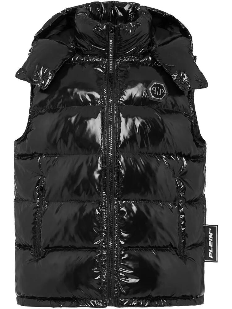 Philipp Plein logo-patch padded gilet - Black Cover