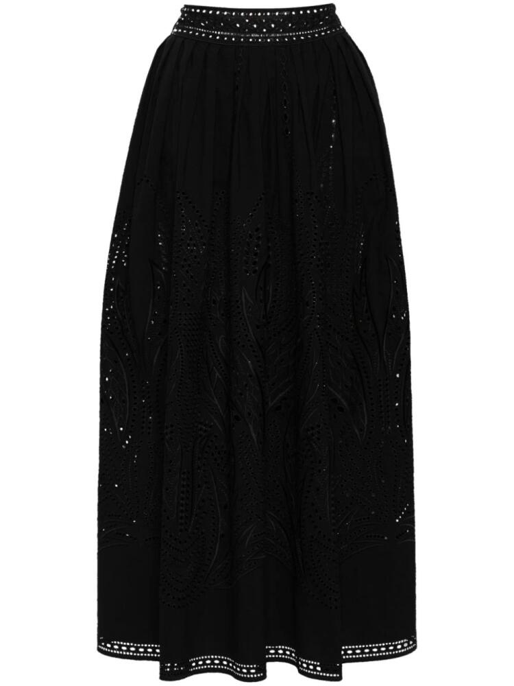 Alberta Ferretti lace-detail maxi skirt - Black Cover