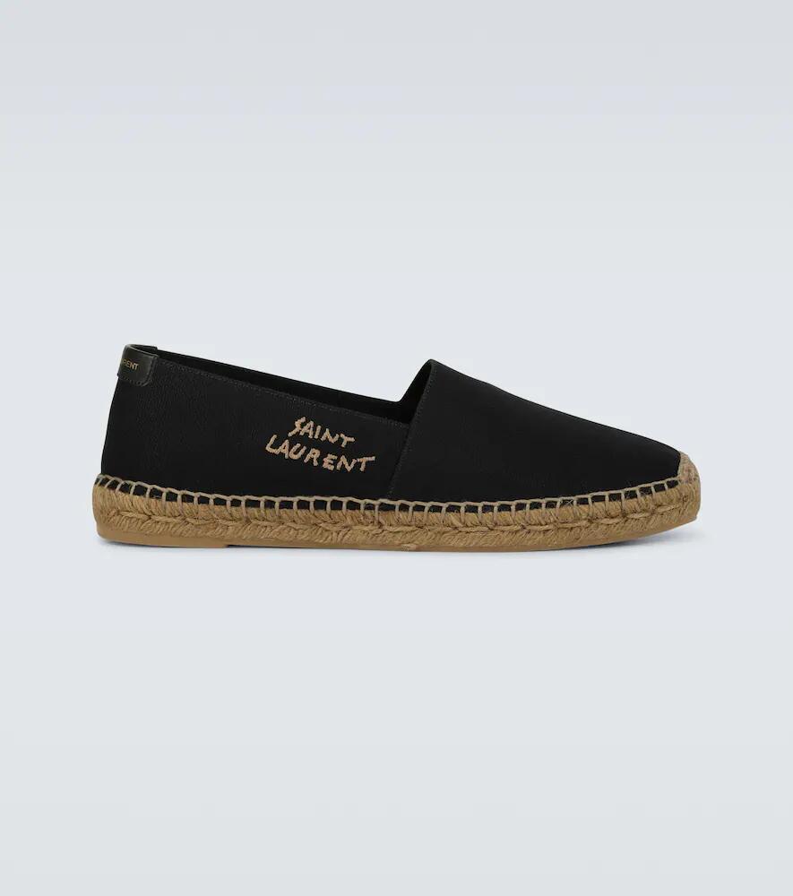 Saint Laurent Embroidered logo canvas espadrilles Cover