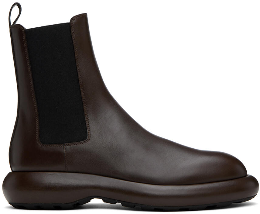 Jil Sander Brown Platform Chelsea Boots Cover