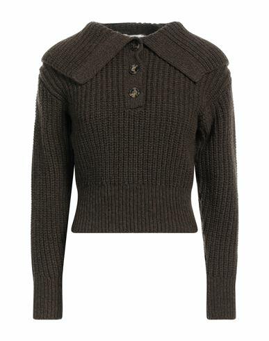 Sandro Woman Sweater Dark brown Wool, Polyamide Cover