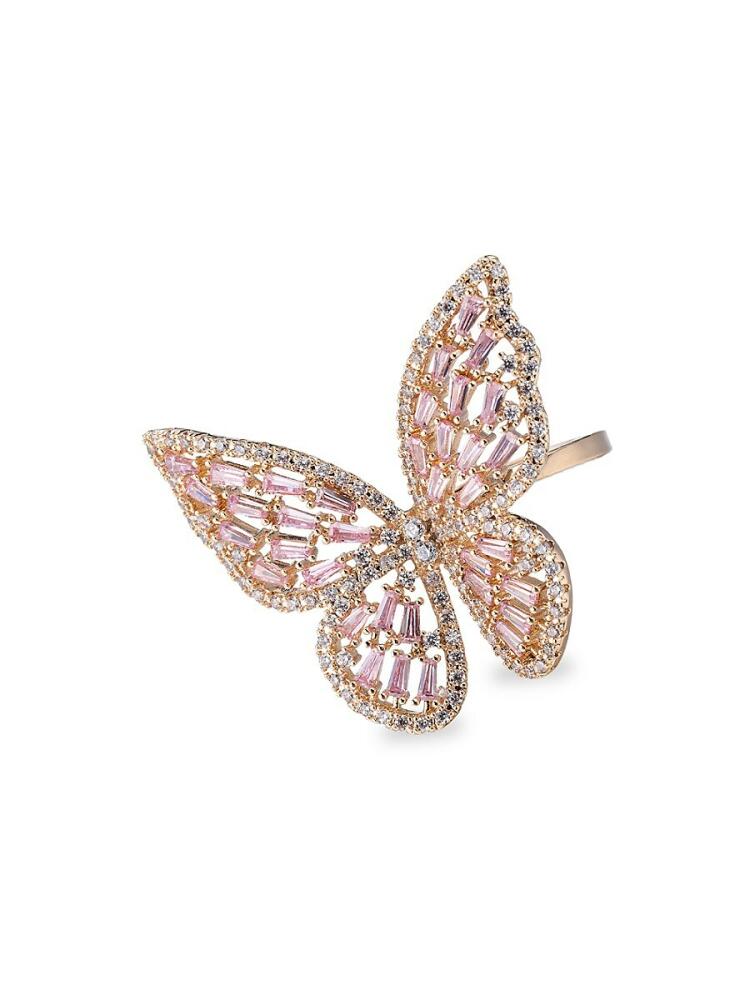 Eye Candy LA Women's Luxe Goldtone & Crystal Butterfly Ring Cover