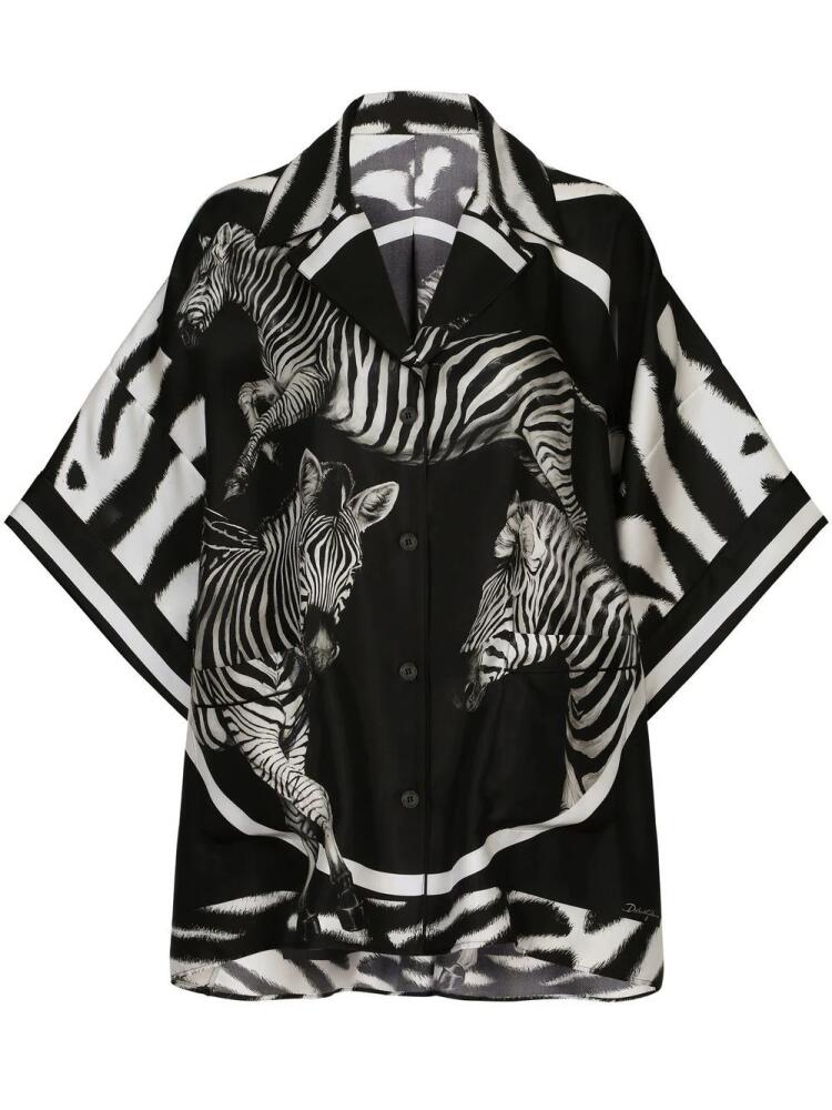 Dolce & Gabbana zebra-print twill shirt - Black Cover