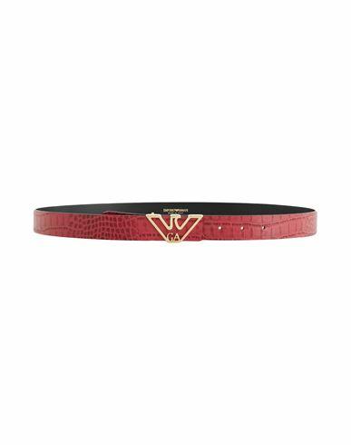 Emporio Armani Woman Belt Red Bovine leather Cover