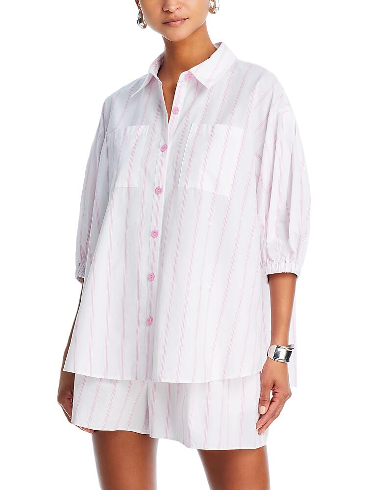 Cinq a Sept Sammy Striped Jacques Cover Up Top Cover