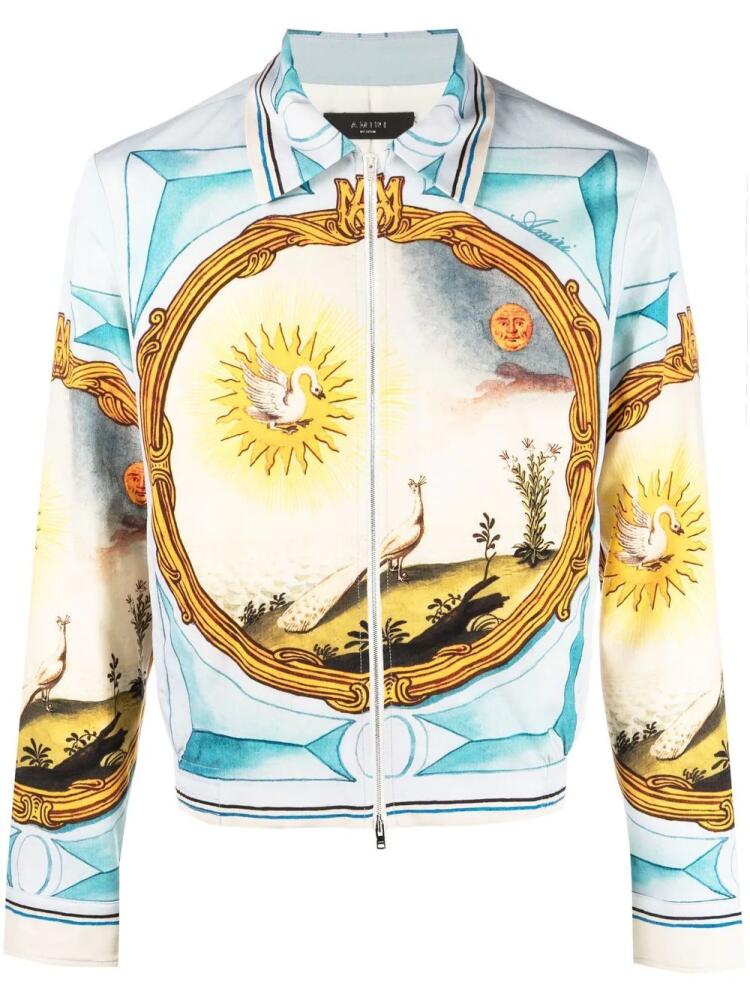 AMIRI Landscape Frame varsity jacket - Blue Cover