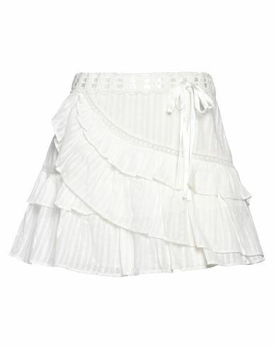 Loveshackfancy Woman Mini skirt White Cotton Cover