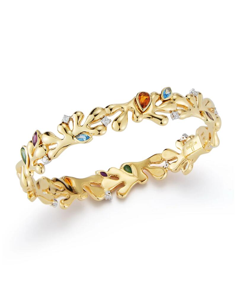 Miseno Sea Leaf 18k Yellow Gold Semiprecious Stone Bracelet Cover