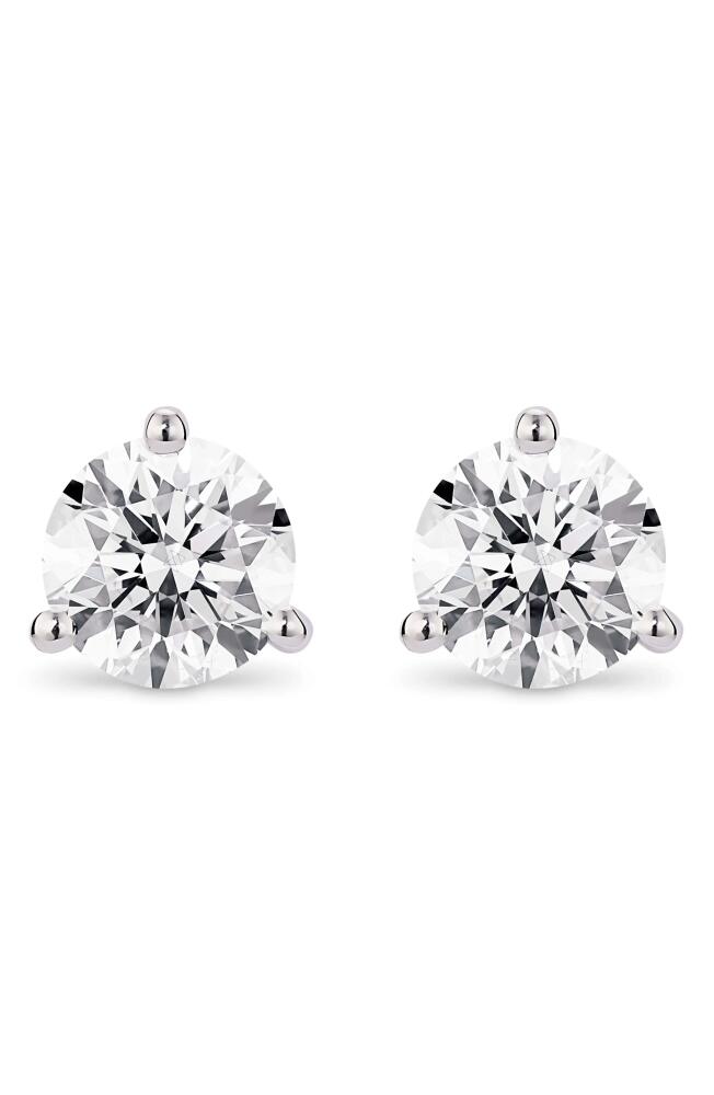 LIGHTBOX 2-Carat Lab Grown Diamond Solitaire Stud Earrings in White/14K White Gold Cover