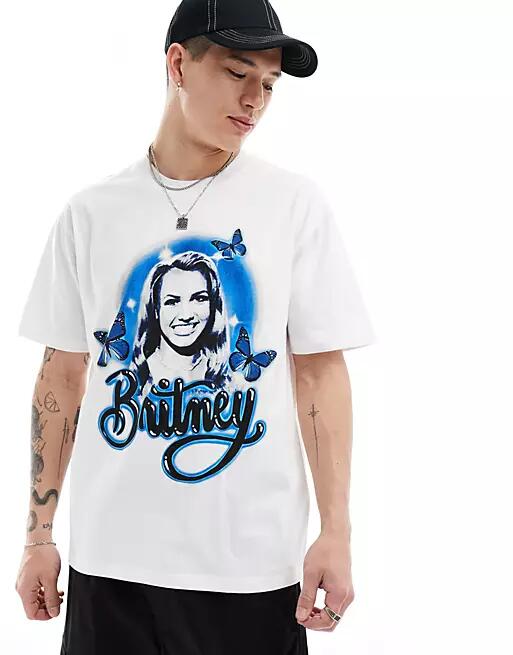 Cotton On relaxed boxy t-shirt with retro Britney graphic-White Cover