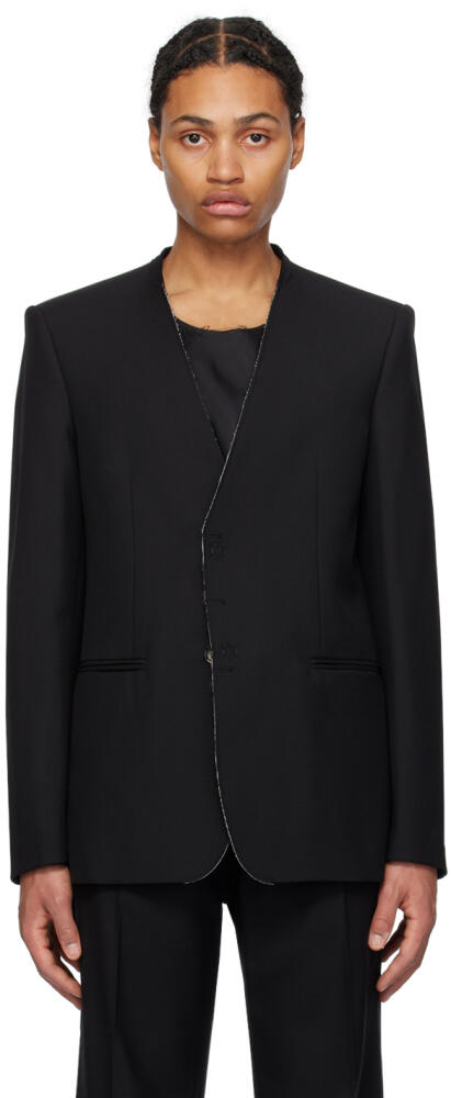 MM6 Maison Margiela Black Raw Edge Blazer Cover