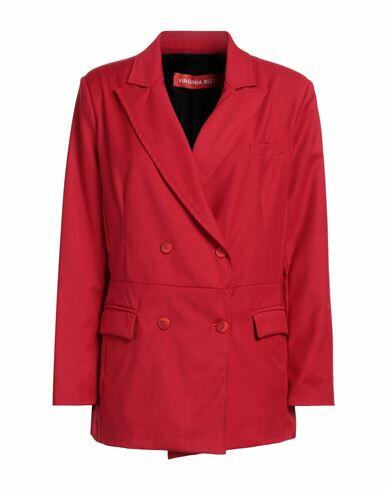 Virginia Bizzi Woman Blazer Red Polyester, Viscose, Elastic fibres Cover