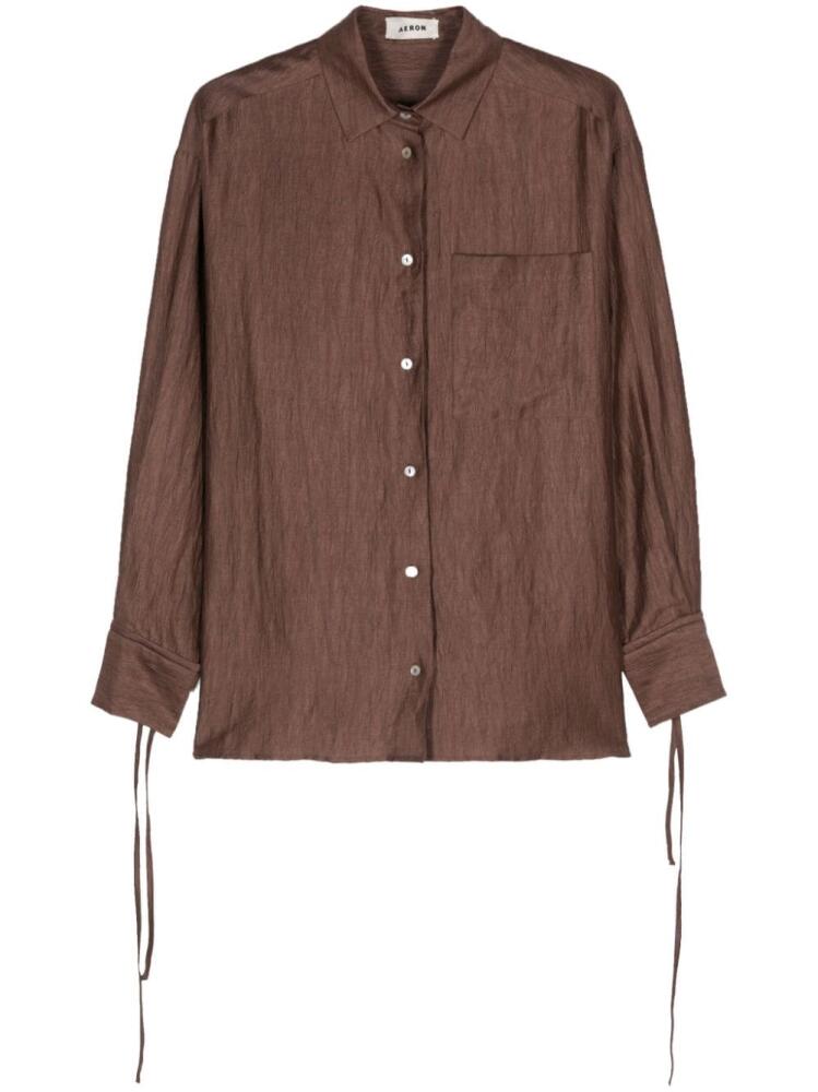 AERON Soir crinkled shirt - Brown Cover