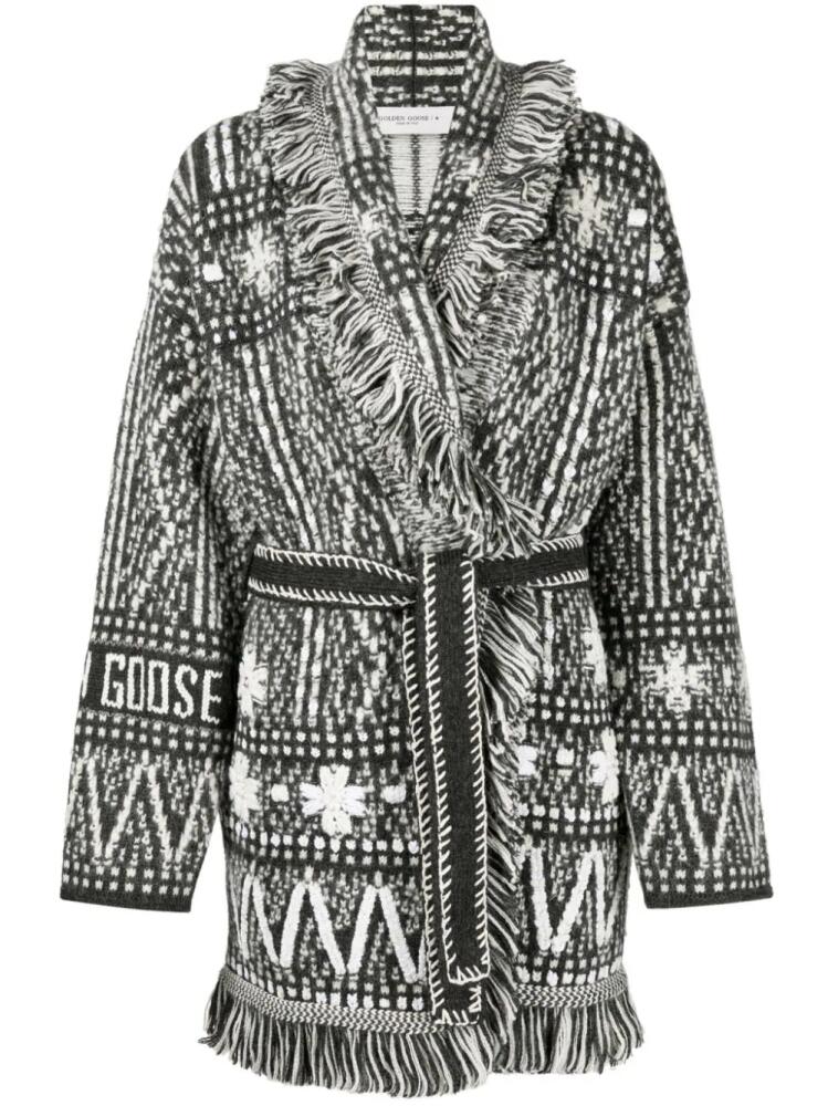 Golden Goose fringed jacquard cardigan - Grey Cover