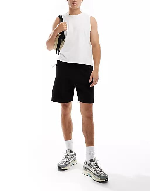 Pull & Bear premium jersey short in black Cover