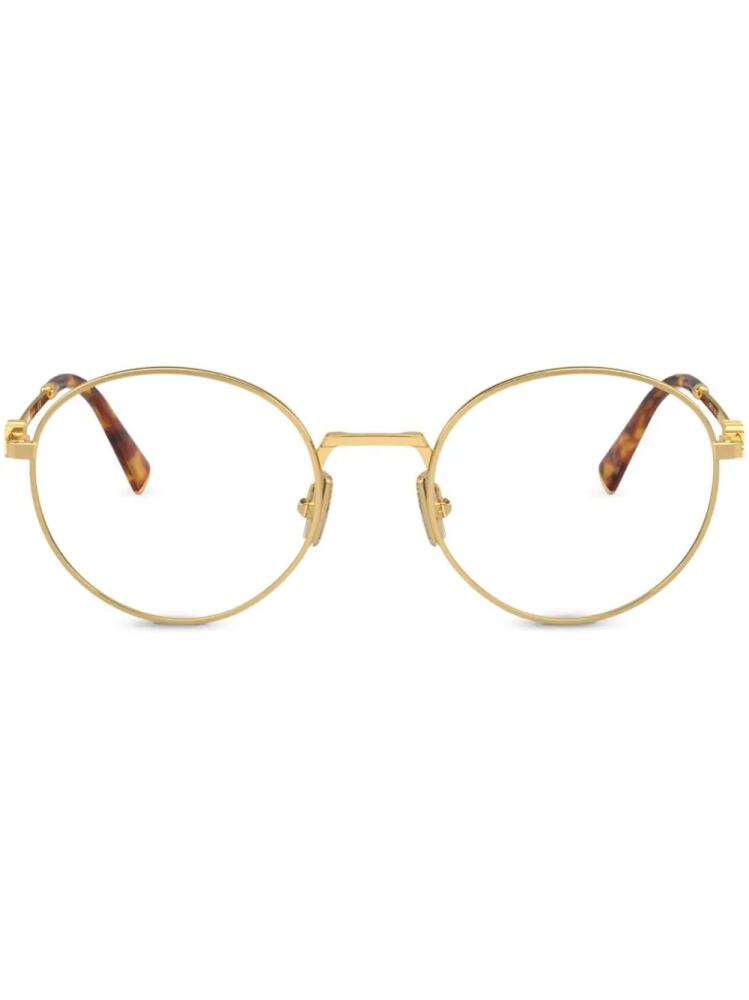 Miu Miu Eyewear metallic round-frame glasses - Gold Cover