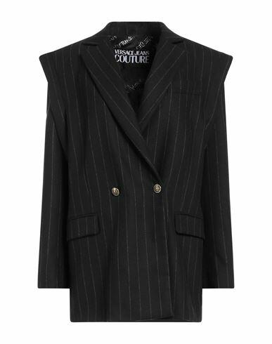 Versace Jeans Couture Woman Blazer Black Wool, Polyester, Viscose, Polyamide, Elastane Cover