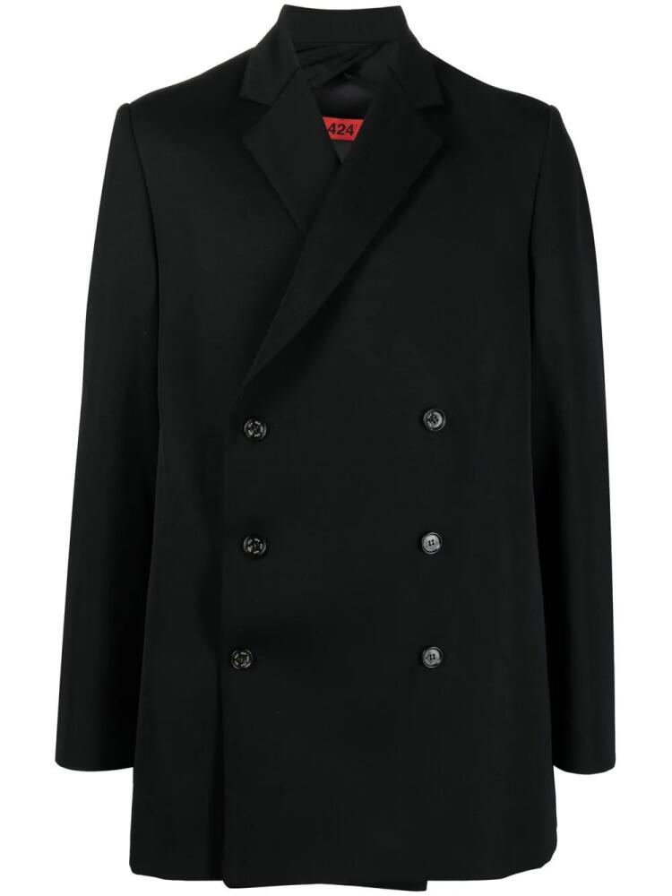 424 double breasted wool coat - Black Cover