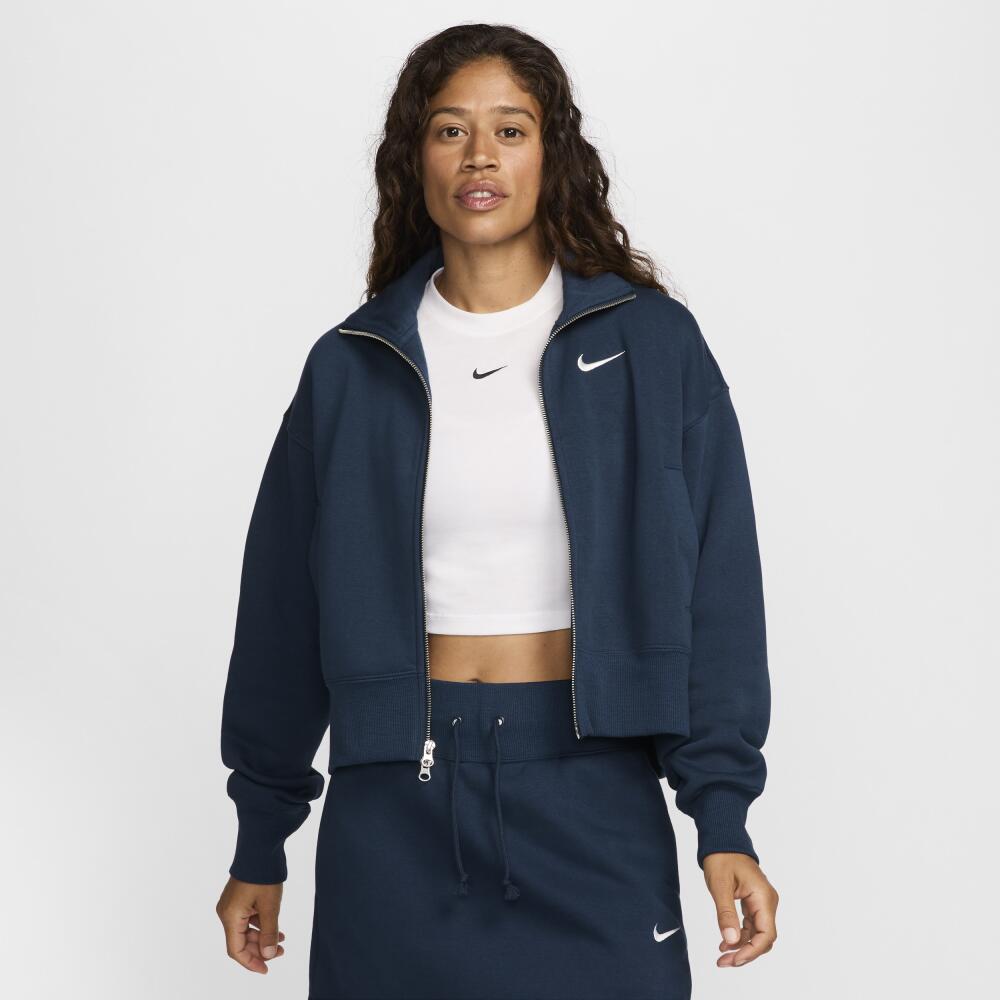 Women's Nike Sportswear Phoenix Fleece Oversized Track Jacket in Blue Cover