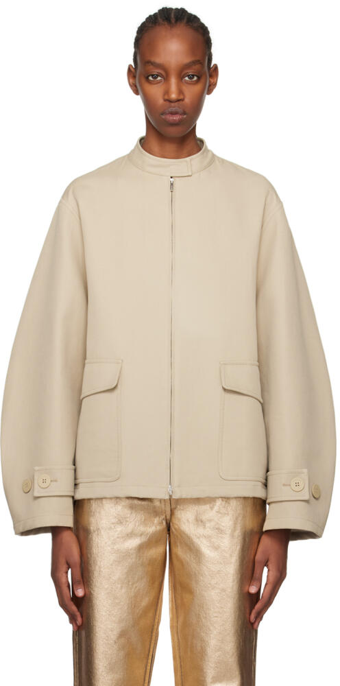 Ferragamo Beige Bungee-Style Jacket Cover