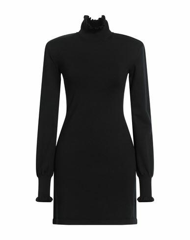 Sportmax Woman Mini dress Black Wool, Silk, Polyamide, Elastane Cover