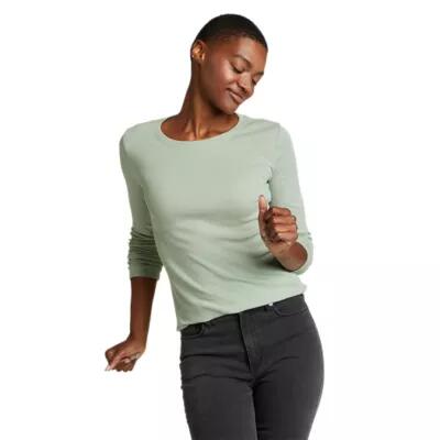 Eddie Bauer Women's Favorite Long-Sleeve Crewneck T-Shirt Cover