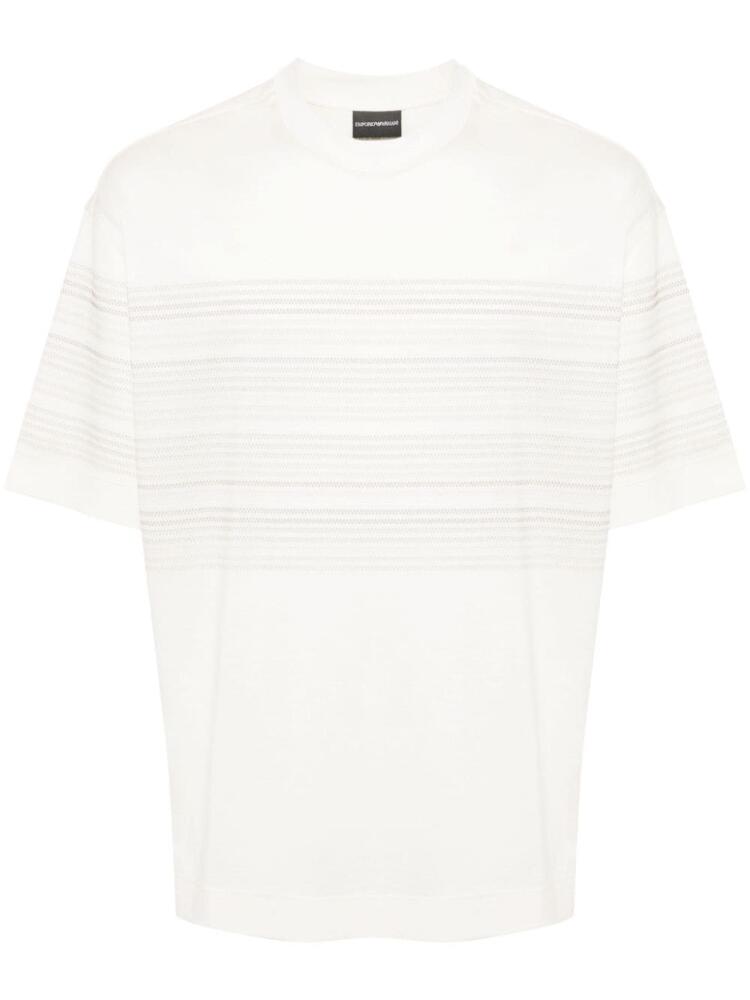 Emporio Armani striped crew neck T-shirt - Neutrals Cover