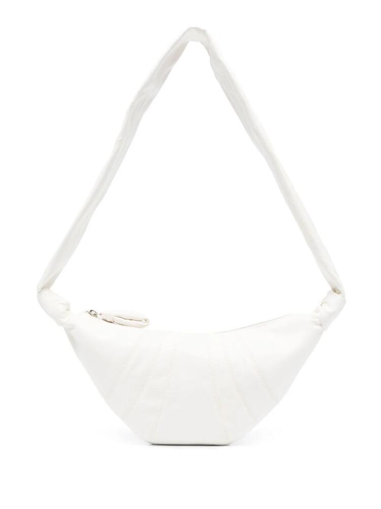 LEMAIRE half-moon leather shoulder bag - White Cover