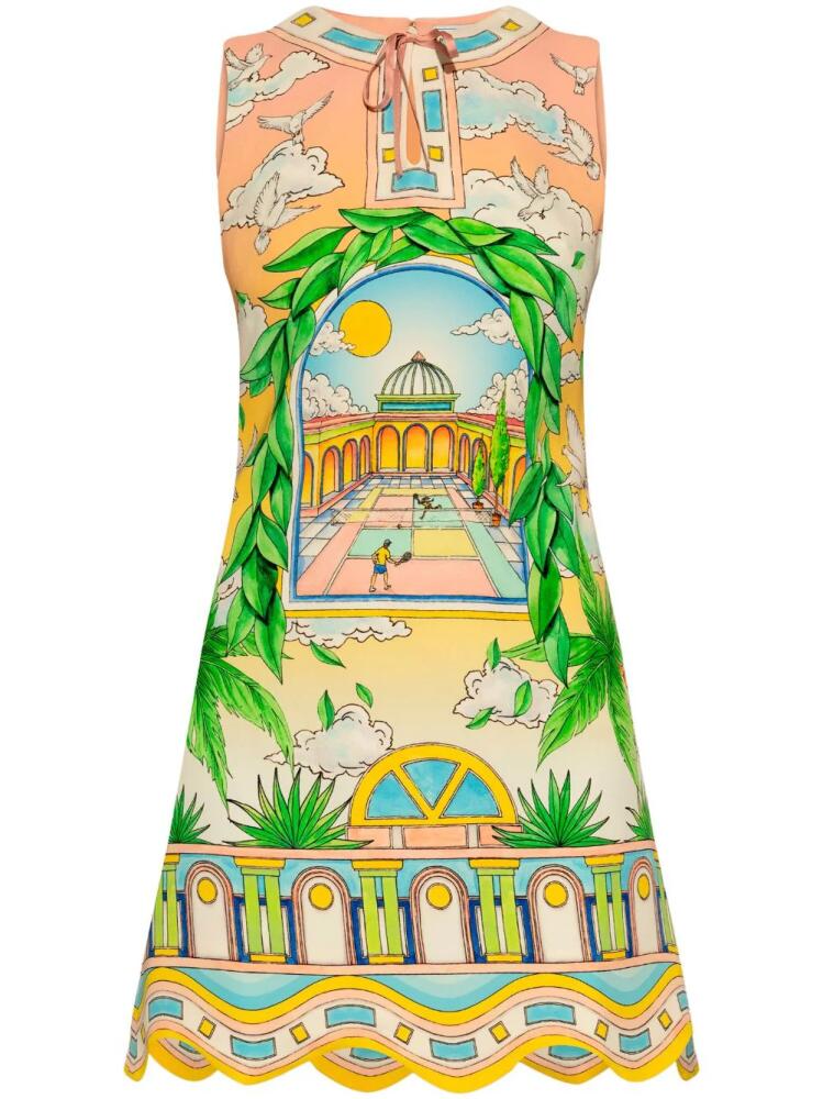 Casablanca Paysage Ideal graphic-print minidress - Green Cover