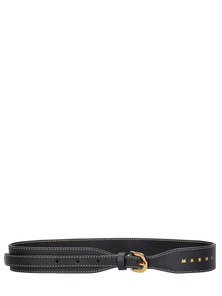 MARNI Leather Belt W/logo Detail Cover