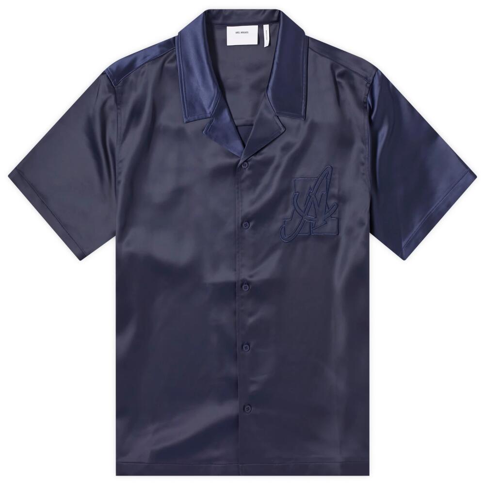 Axel Arigato Men's Cruise Short Sleeve Vacation Shirt in Navy Cover