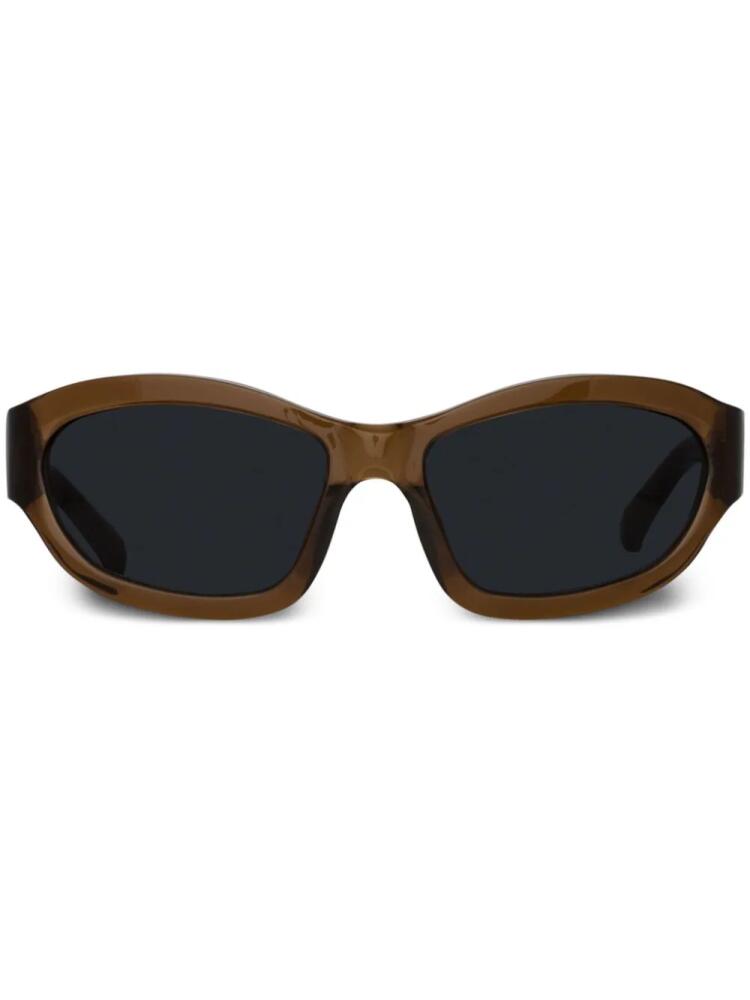 Linda Farrow x Dries Van Noten geometric-frame sunglasses - Brown Cover